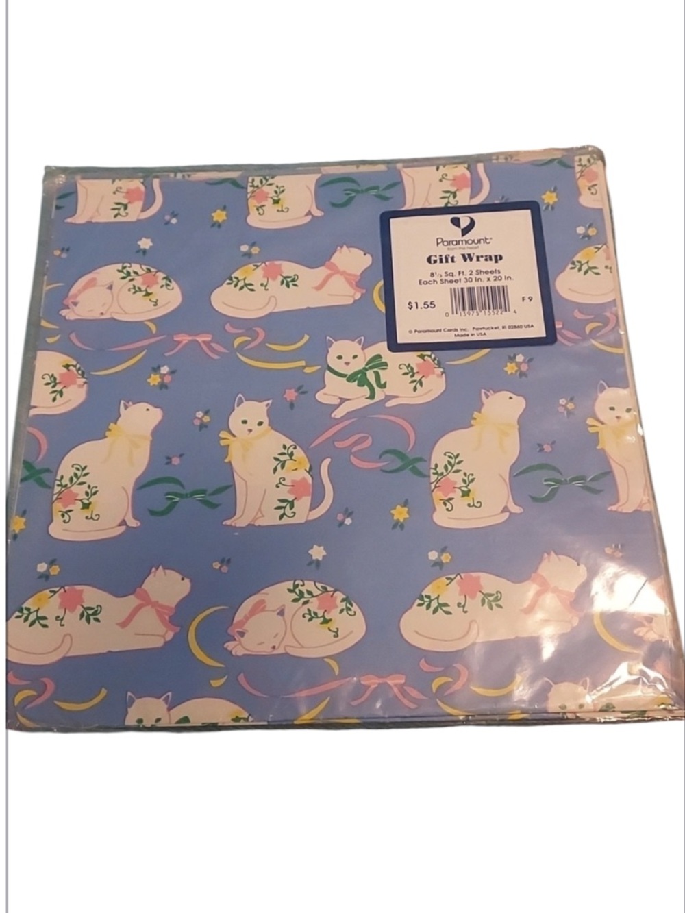 VINTAGE paramount gift wrap   cat NEW